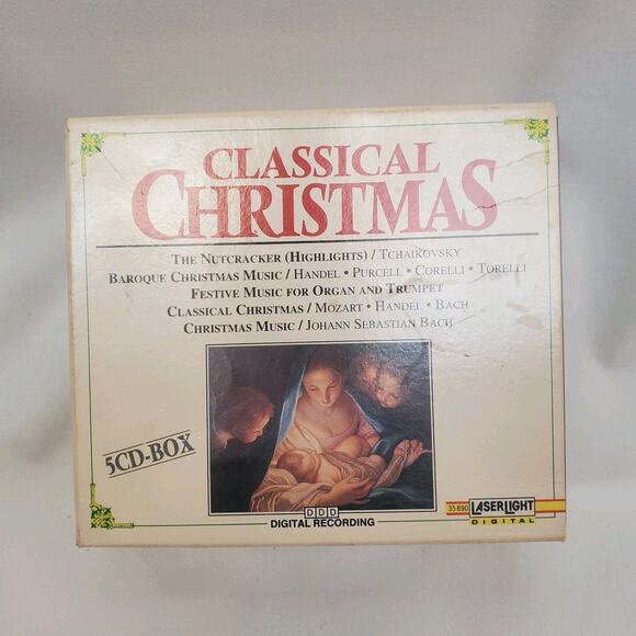Classical Christmas Songs Delta Five 5 CD Disc Set Laserlight Bach Mozart Handel - Picture 9 of 9